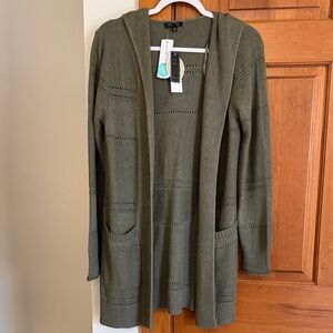 Chic Olive Hooded Cardigan